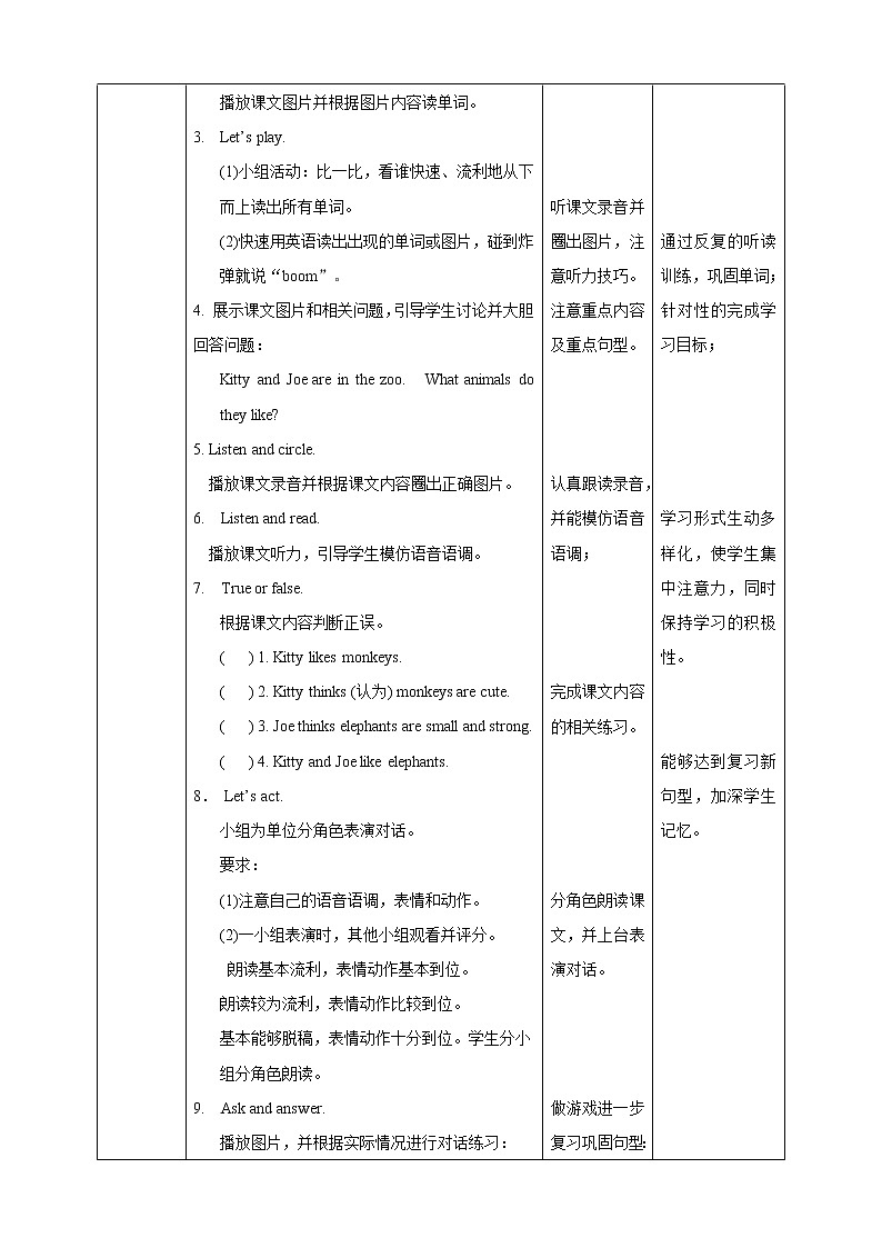 Unit 4 Animals in the zoo 第一课时 课件+教案+练习02