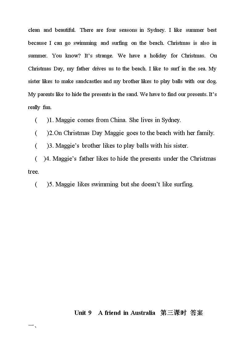 Unit 9 A friend in Australia 第三课时 课件+教案+习题03