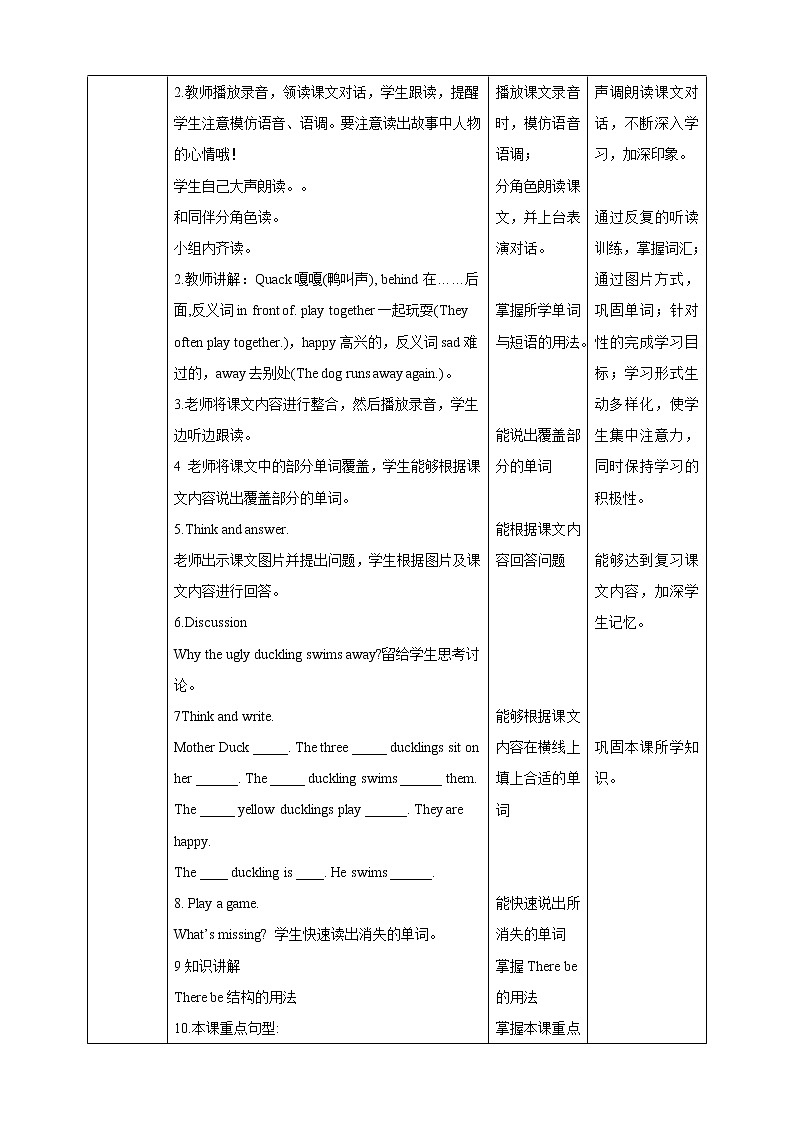 Unit 12 The ugly duckling 第二课时  课件+教案+习题02