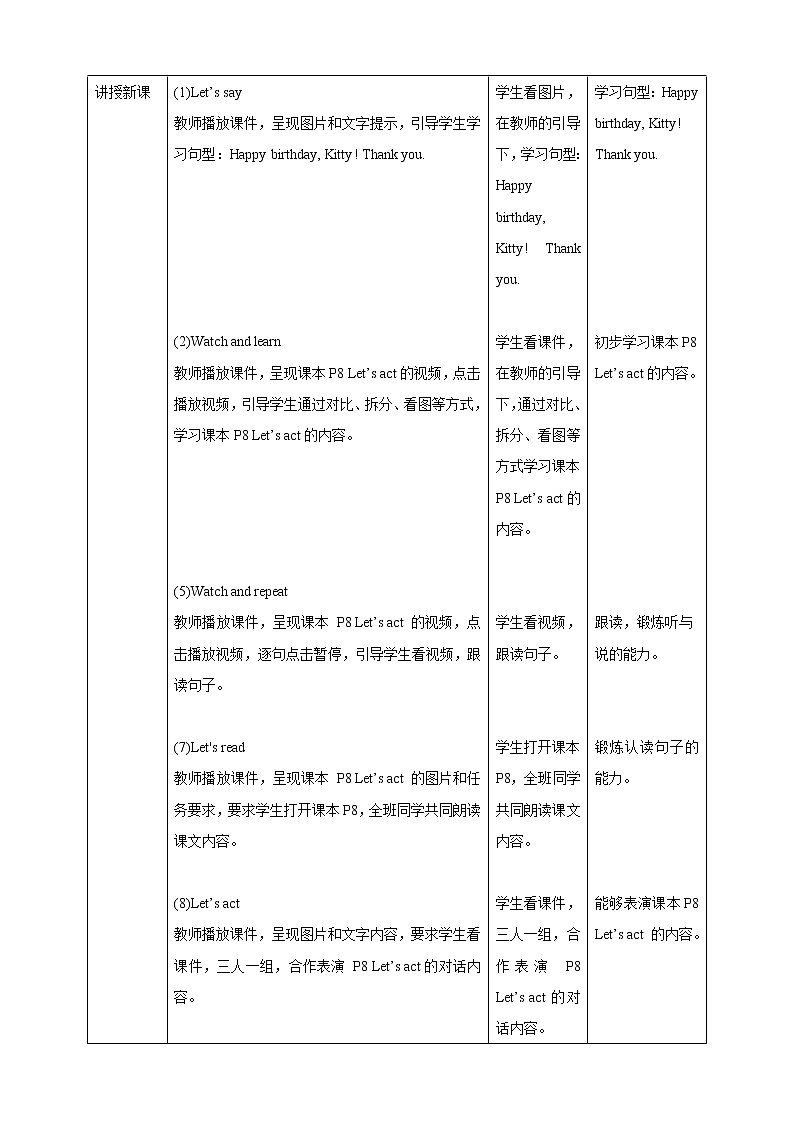 Unit 2 Touch and feel 第三课时 act 课件+教案+练习02