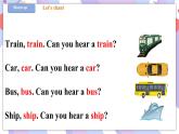 Unit 3 Can you hear a train 第二課時(shí) Let's play&sing 課件+教案+習(xí)題