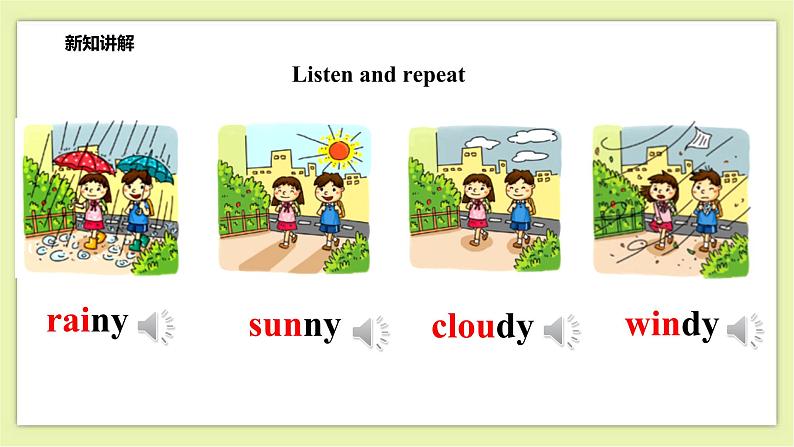 Module 3 Unit 8 Weather-Period 1 Let's talk & Let's learn 课件+教案+练习07