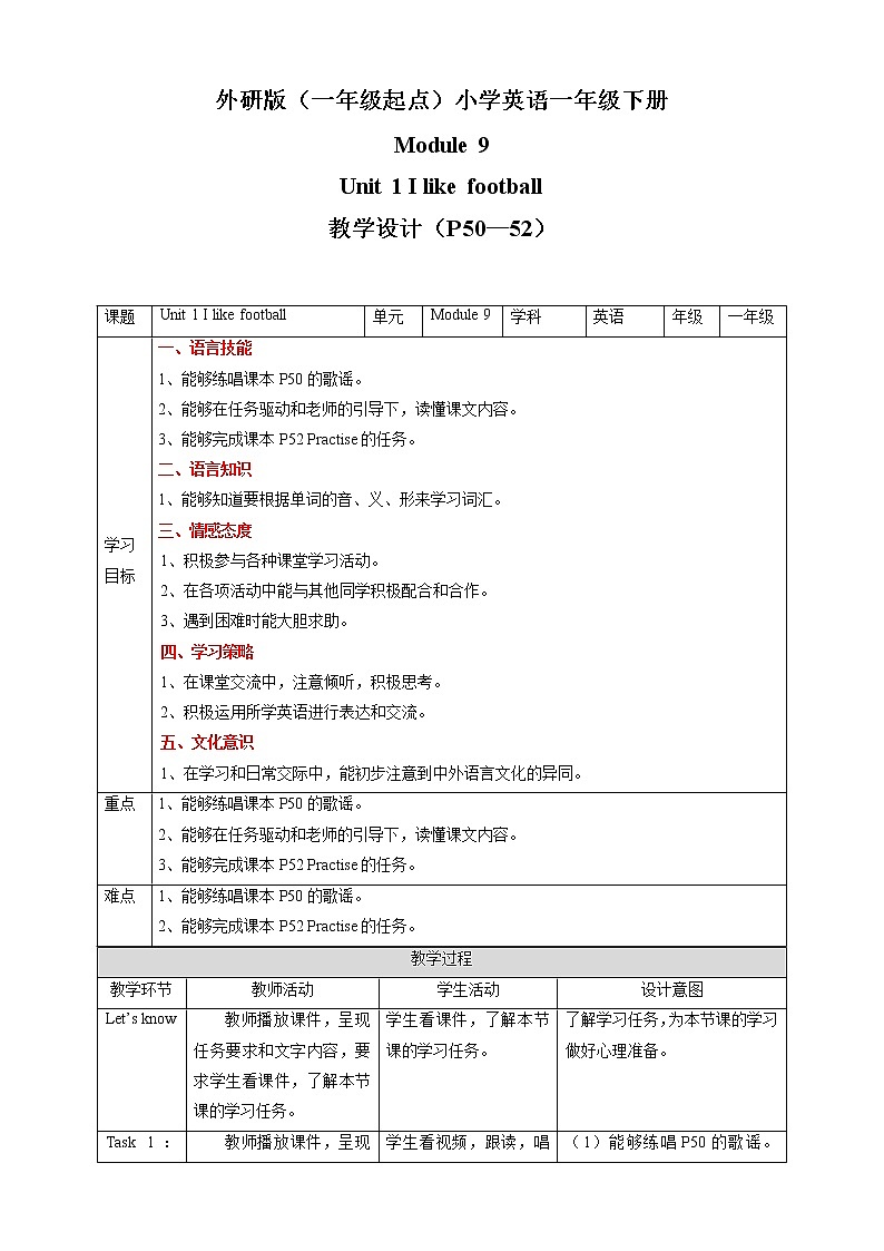 Module 9 Unit 1 I like football 课件+教案+习题+素材01