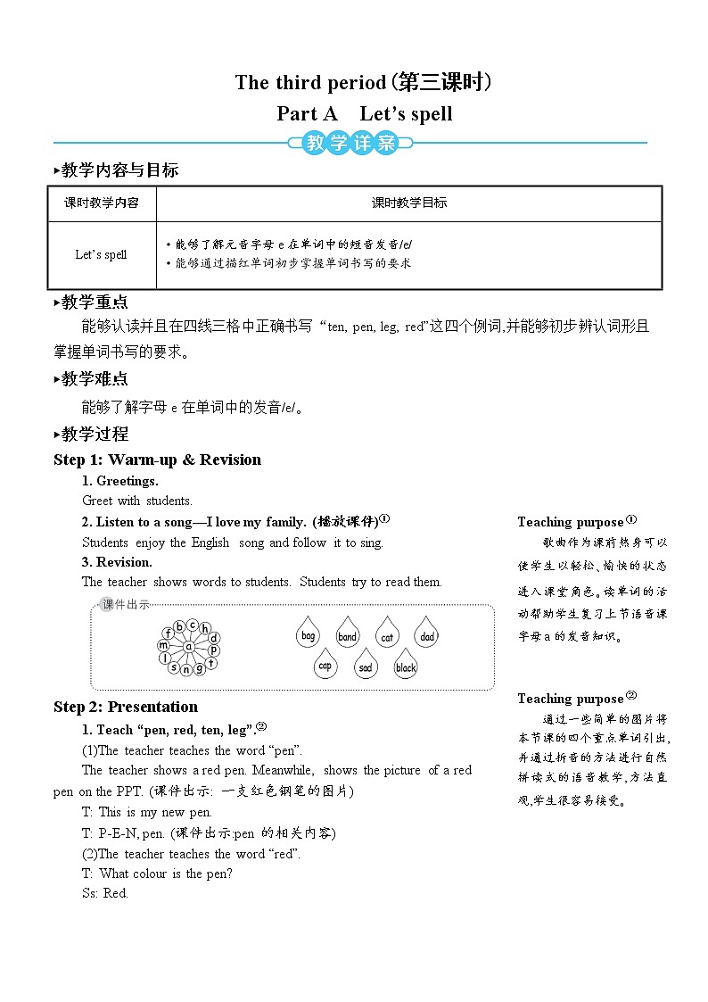 人教版（PEP）英语三年级下册Unit 2 Part A 第3课时 授课课件+同步教案+音频素材+习题课件01