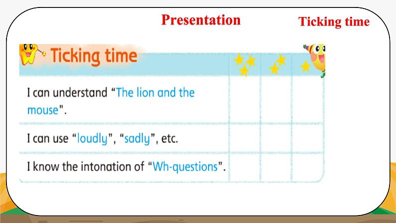 译林版6X-Unit 1 The lion and the mouse Period 5 Sound time, Culture time & Ticking time课件+教学设计+音视频06