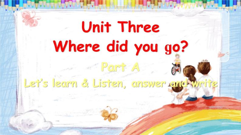 Unit 3 Where did you go Part A Let's learn课件+素材01