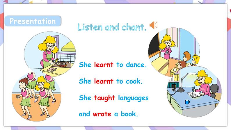 Module 2 Unit 1 She learnt English （第一、二课时） 课件05