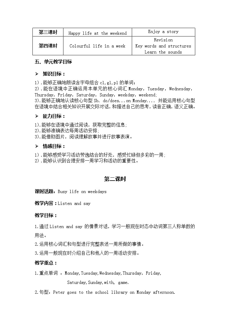 Unit8 Days of the week第2课时（教案）第2页