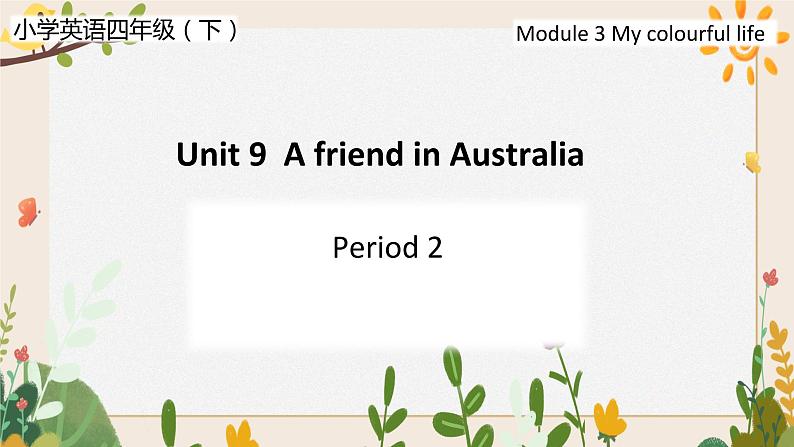 Module 3 Unit 9 A friend in Australia 第2课时 教案+课件+任务单01