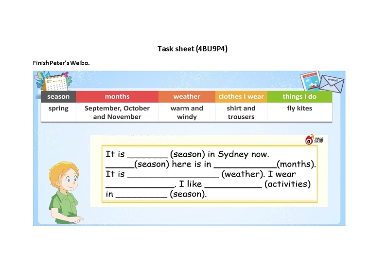 Module 3 Unit 9 A friend in Australia 第4课时 教案+课件+任务单01
