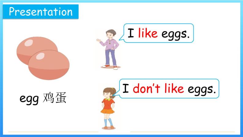 鲁科版（五四学制）（三起）英语三年级下册 Unit 1 Lesson 1  I like eggs(课件+素材）06