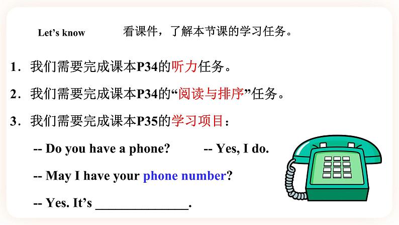 Unit 6 May I have your telephone number （第2课时）课件第2页