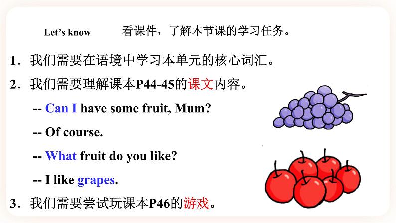 Module 4 Fruits Unit 8 Apples are good for us （第1课时 ）课件+教案+习题（含答案）+素材02