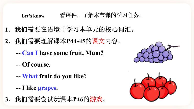 Module 4 Fruits Unit 8 Apples are good for us （第1课时 ）课件+教案+习题（含答案）+素材02