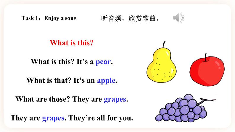 Module 4 Fruits Unit 8 Apples are good for us （第1课时 ）课件+教案+习题（含答案）+素材03