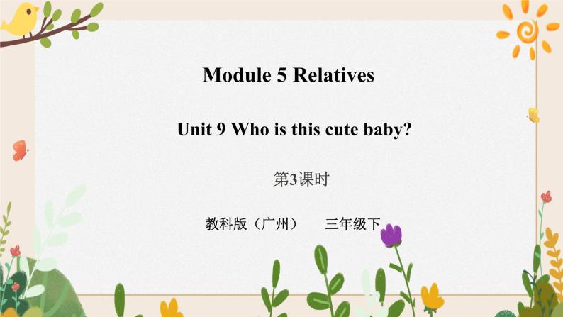 Module 5 Relatives Unit 9 Who is this cute baby （第3课时 ）课件+教案+习题（含答案）+素材01