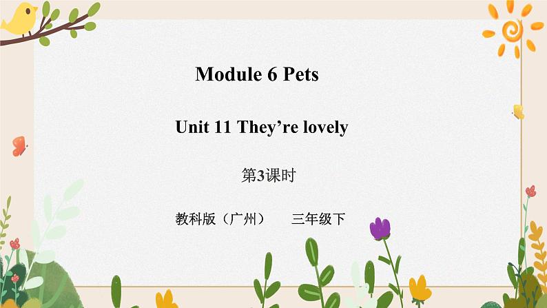 Module 6 Pets Unit 11 They're lovely （第3课时 ）课件+教案+习题（含答案）+素材01