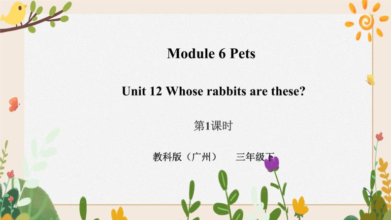 Module 6 Pets Unit 12 Whose rabbits are these （第1课时 ）课件+教案+习题（含答案）+素材01