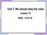 人教精通版英语五下 Unit 3 We should obey the rules Lesson 15 （课件+教案）