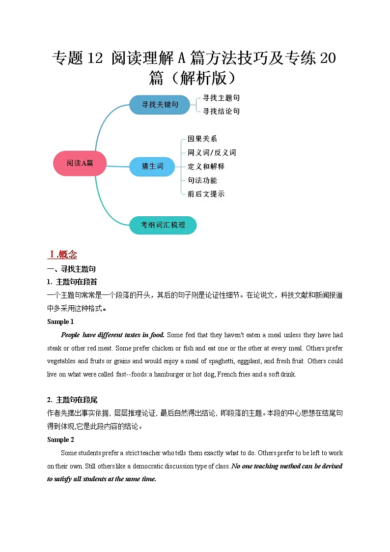 专题12 阅读理解A篇方法技巧及专练20篇-六年级英语下学期期末考点大串讲(牛津上海版)-试卷下载-教习网