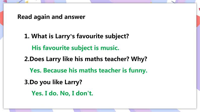 接力版英语五年级上册Lesson2 What's your favourite subject 第2课时课件+素材+教案07