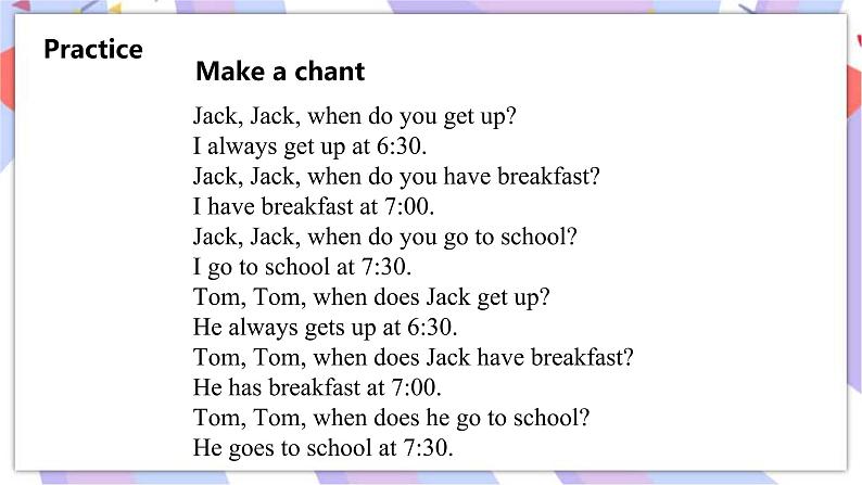 接力版英语五年级上册Lesson 4 He goes to school at 7.30. 第 1 课时课件+教案08