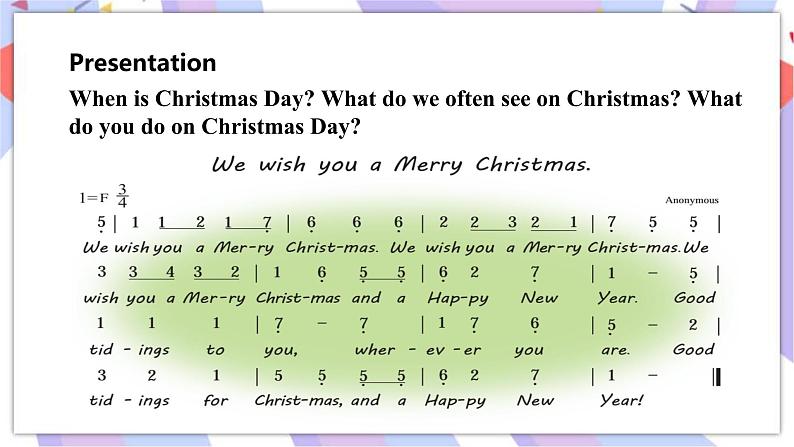 接力版英语五年级上册Lesson 9  Merry Christmas 第 1 课时课件+教案03