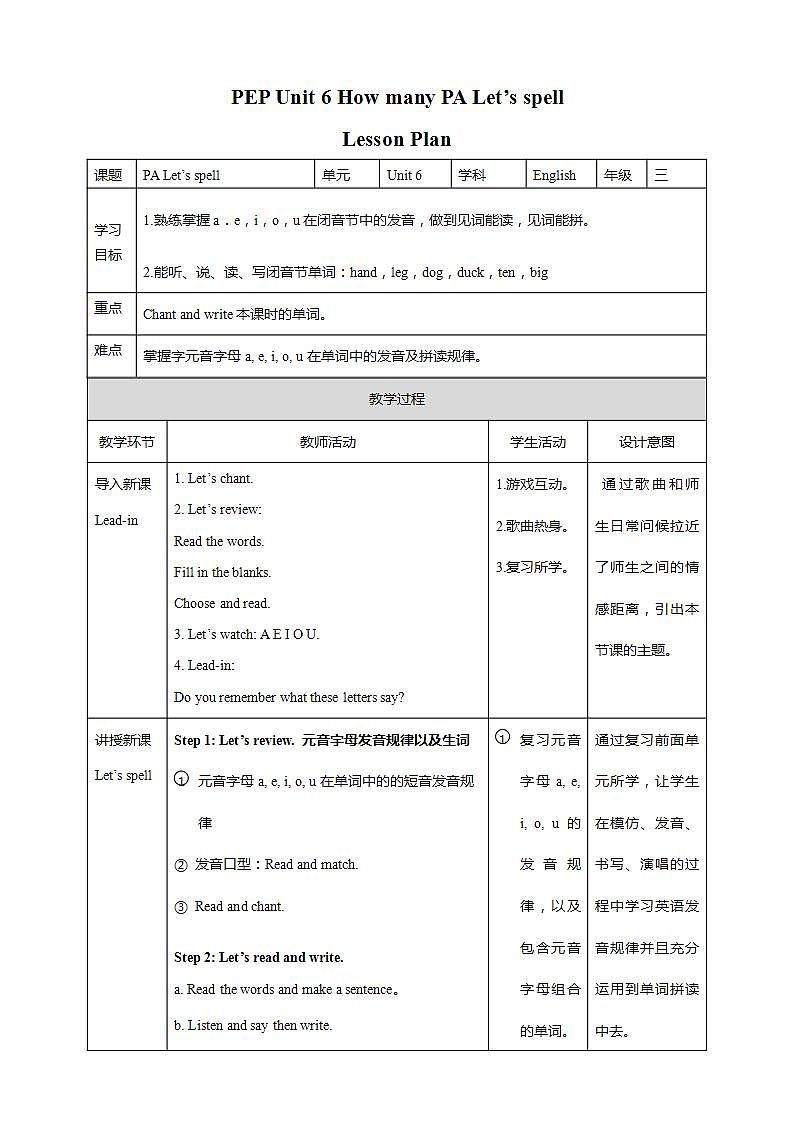 Unit 6《 How many PA Let's spell 》课件+教案+同步练习+音视频素材01