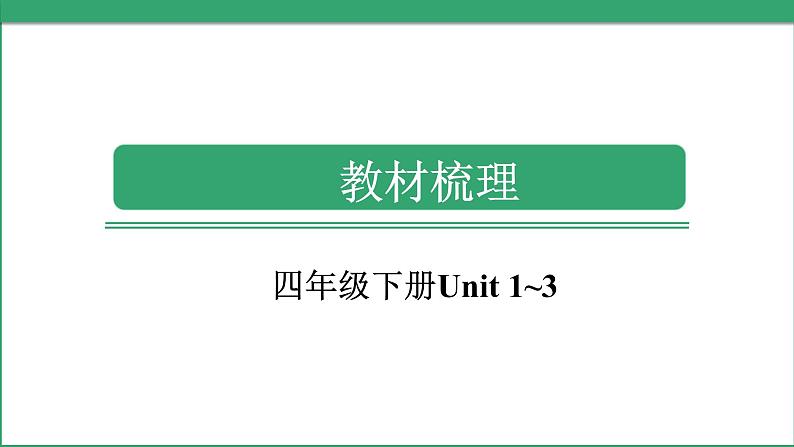 小学毕业英语总复习（小升初)人教版（教材梳理+跟踪练习）四年级下册Unit 1~3（课件）第1页