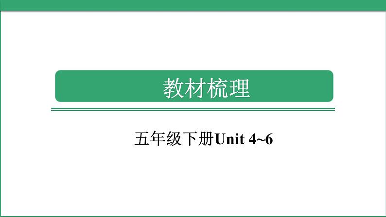 小学毕业英语总复习（小升初)人教版（教材梳理+跟踪练习）五年级下册Unit 4~6（课件）第1页