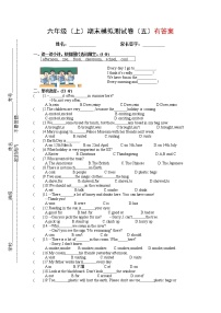 六上期末模拟测试卷（五）---译林版英语