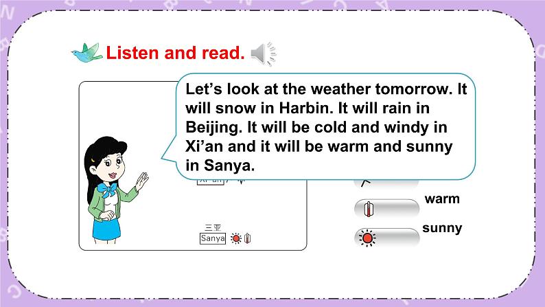 Module 2 Unit 2 It will snow in Harbin.第1课时 课件+教案+素材07