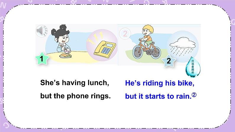 Module 5 Unit 2 He’s riding his bike, but it starts to rain.第1课时 课件+教案+素材07