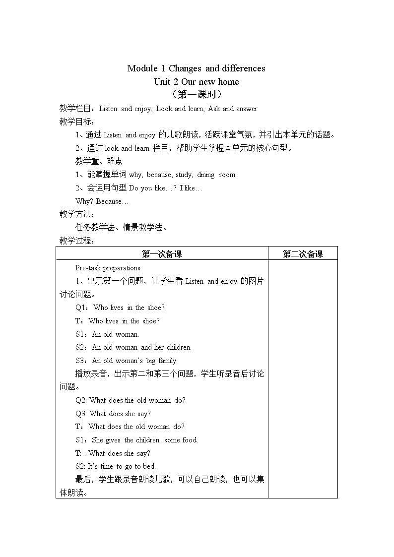 Unit 2 教案第1页