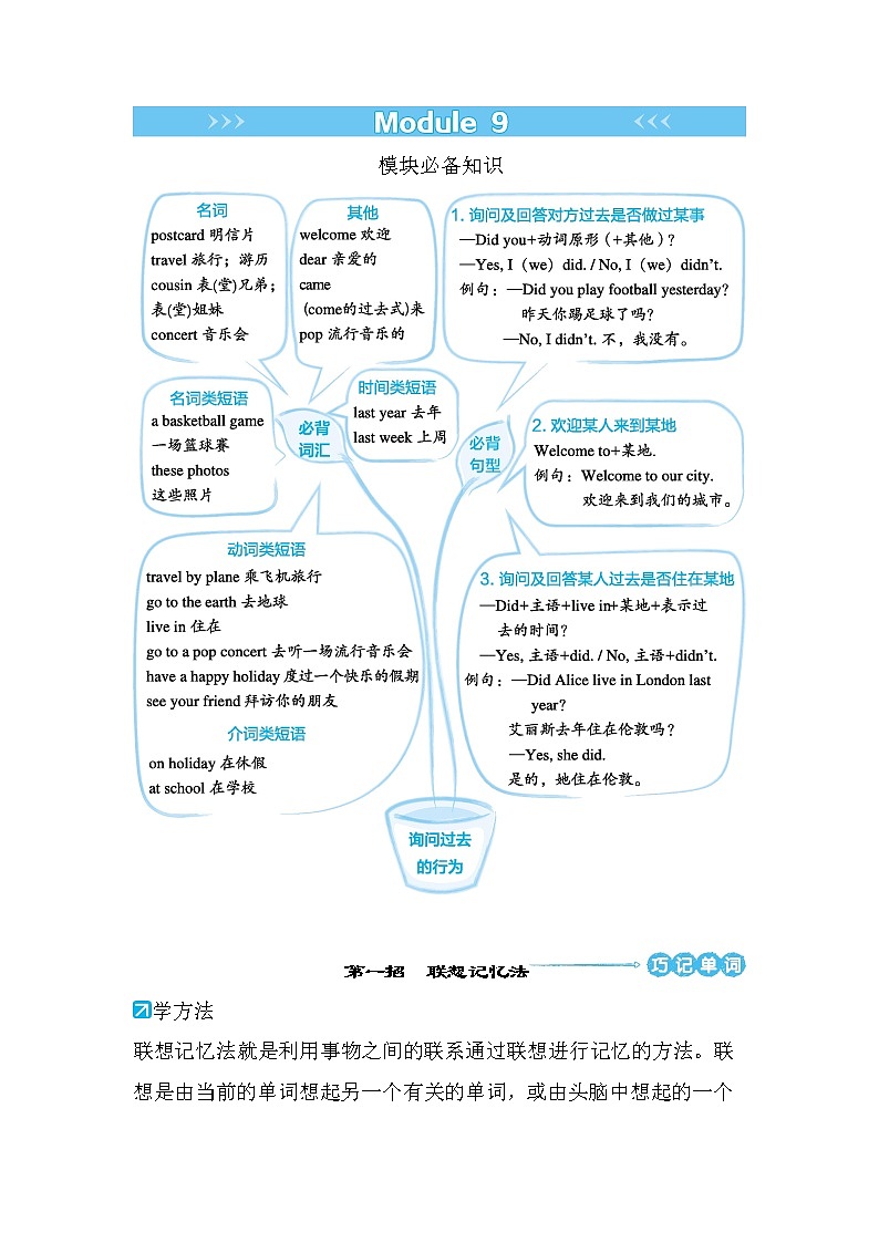 Module 9（单元必备知识及技巧提分法）--外研版（三起）四年级英语下册 试卷01