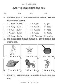 广东省广州市荔湾区2022-2023学年三年级上学期期末英语综合练习