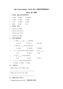 小学英语人教版 (PEP)六年级下册Unit 2 Last weekend Part B练习