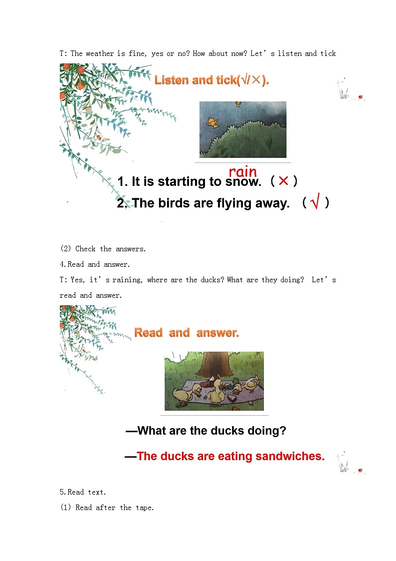 Module 3 Unit 1  The sun is shining. （教案）外研版（三起）英语六年级下册03