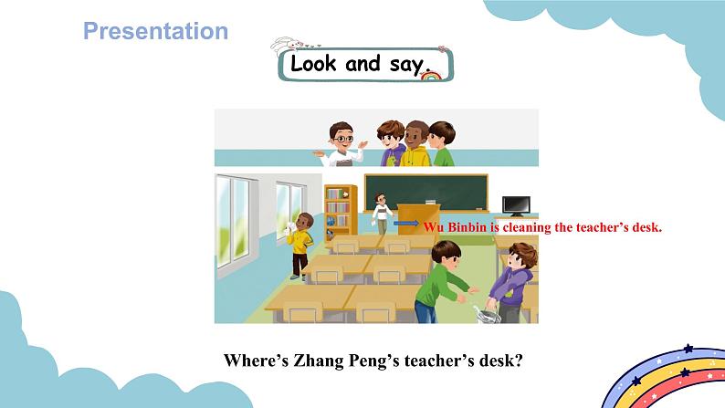 Unit 1 My classroom Part B Let 's talk  & Let 's play（课件）人教版四年级英语上册第5页