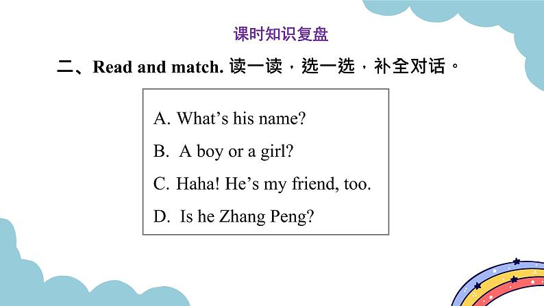 Unit 3 My friends  Part B Let's learn & Let’s play（课件）人教版四年级英语上册03