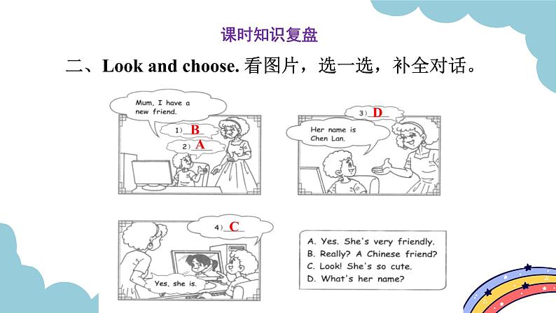 Unit 3 My friends Part A Let’s learn & Let’s do（课件）人教版四年级英语上册第6页