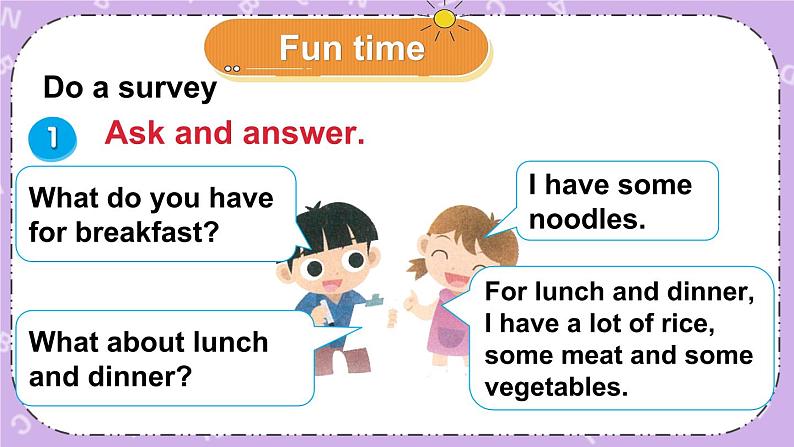 Unit 3 A healthy diet Fun time, Sound time & Culture time 课件+教案+素材02
