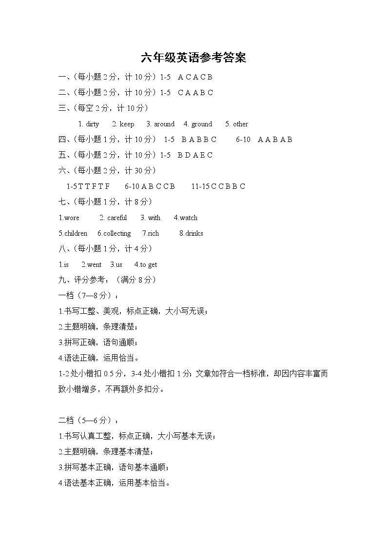 江苏省宿迁市2022-2023学年六年级上学期英语期末试卷（含答案）01