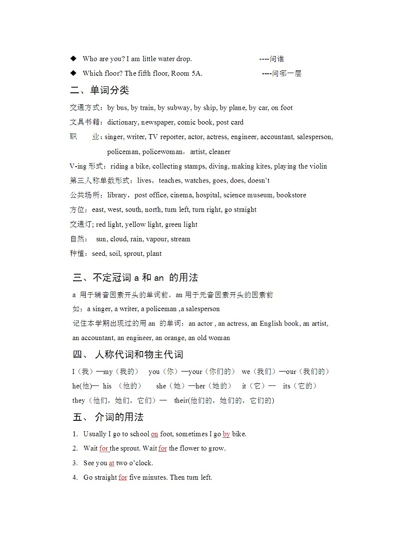 六年级英语下册复习资料第2页