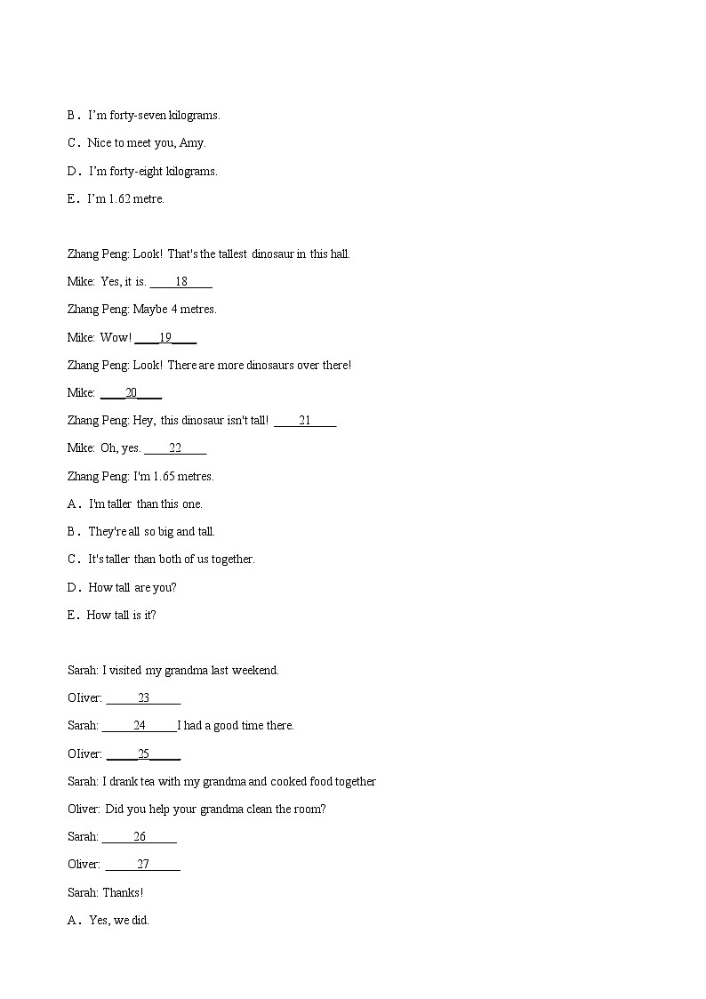 【单元专题卷】人教（3起）英语6年级下册Unit1·专题02 阅读与写作(含答案)03