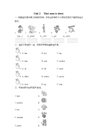 外研版 (三年级起点)三年级下册Module 2Unit 2 The man is short.随堂练习题