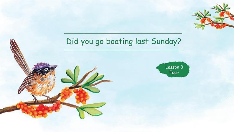 英语科普版六年级第二学期：Lesson 3 Did you go boating last Sunday 教案练习课件01