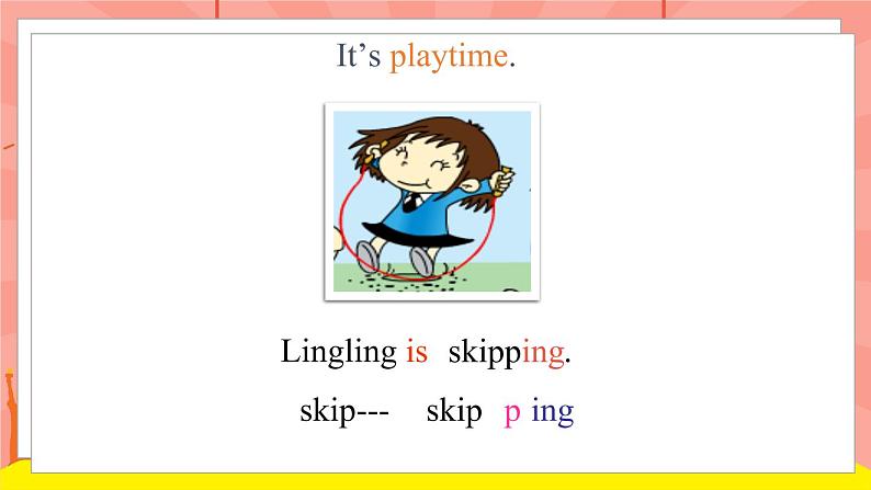 外研版（一起）英语二年级下册课件 Module 5《Unit 1 Lingling is skipping》05