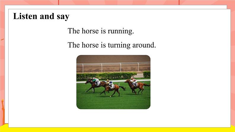 外研版（一起）英语二年级下册课件 Module 8《Unit 2 The horse is turning around》03