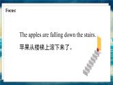 外研版（一起）英语六年级下册课件 《Module 4Unit 2 The apples are falling down the stairs.》